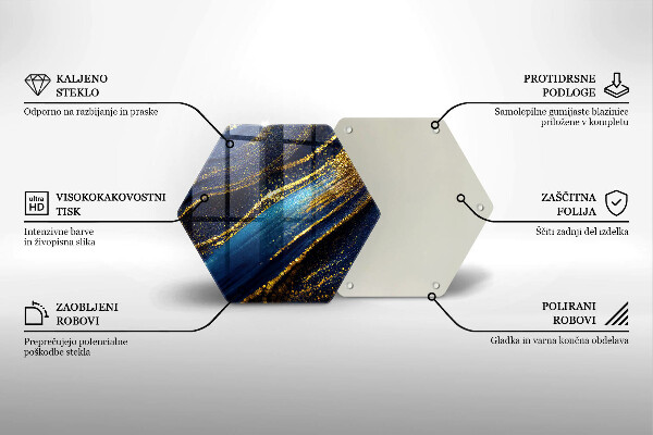 Glas Ceranfeldabdeckung Spritzschutz Marineblaue Abstraktion