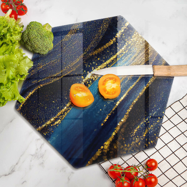 Glas Ceranfeldabdeckung Spritzschutz Marineblaue Abstraktion