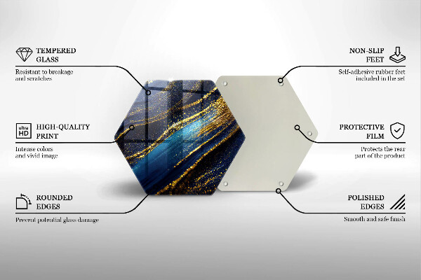 Glas Ceranfeldabdeckung Spritzschutz Marineblaue Abstraktion