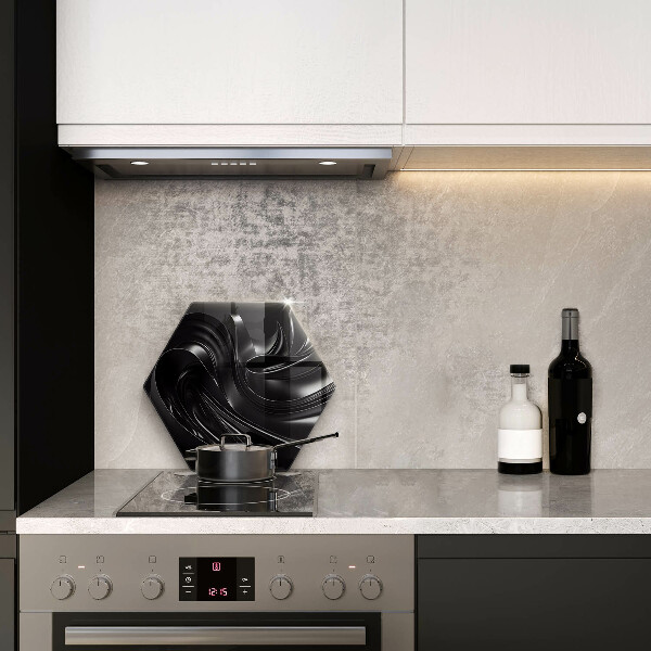 Glas Ceranfeldabdeckung Spritzschutz Abstrakte schwarze Masse