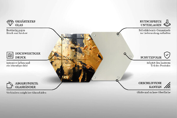 Glas Ceranfeldabdeckung Spritzschutz Elegante Farbstruktur