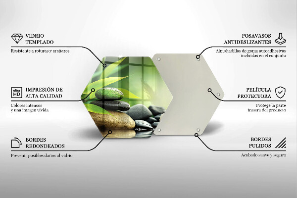 Glas Ceranfeldabdeckung Spritzschutz Zen-Bambussteine