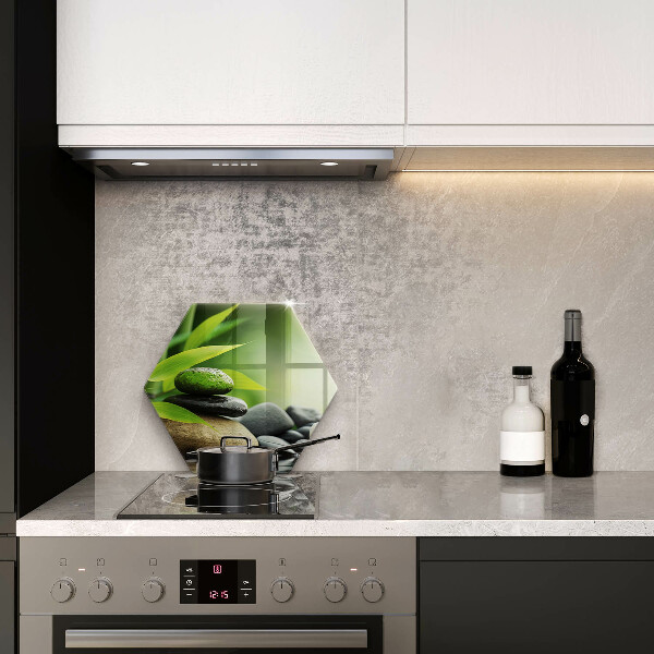 Glas Ceranfeldabdeckung Spritzschutz Zen-Bambussteine