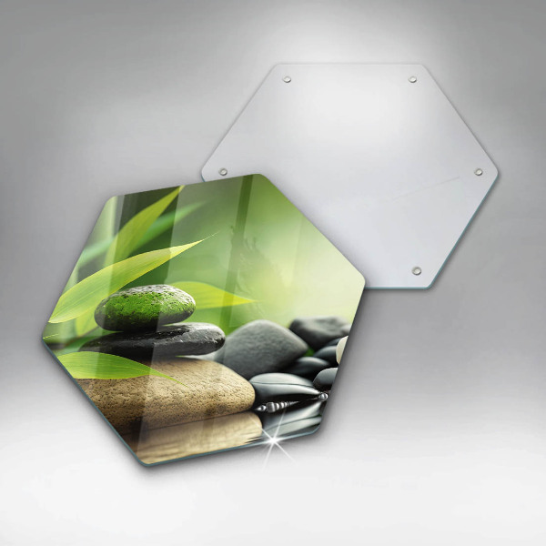 Glas Ceranfeldabdeckung Spritzschutz Zen-Bambussteine