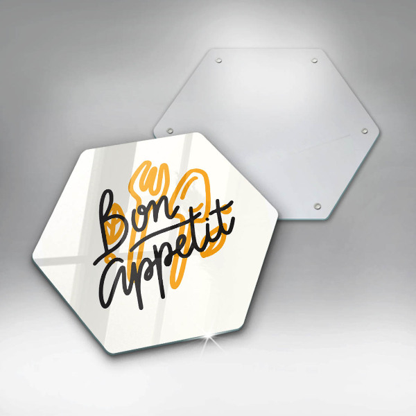 Glas Ceranfeldabdeckung Spritzschutz Inschrift Bon appetit