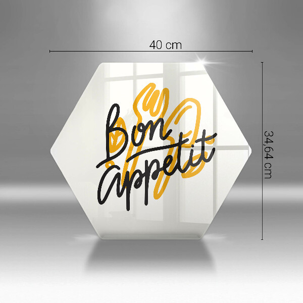 Glas Ceranfeldabdeckung Spritzschutz Inschrift Bon appetit