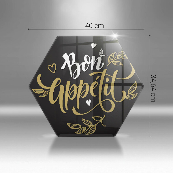 Glas Ceranfeldabdeckung Spritzschutz Inschrift Bon appetit