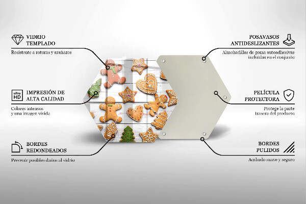 Glas Ceranfeldabdeckung Spritzschutz Weihnachtslebkuchen