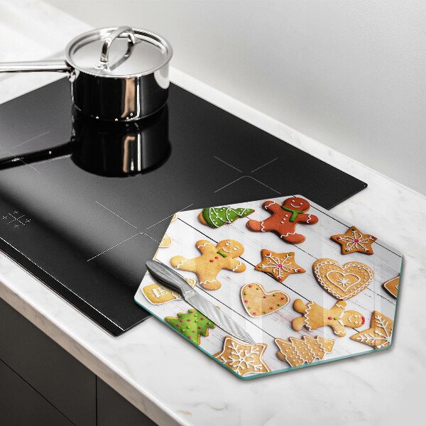 Glas Ceranfeldabdeckung Spritzschutz Weihnachtslebkuchen