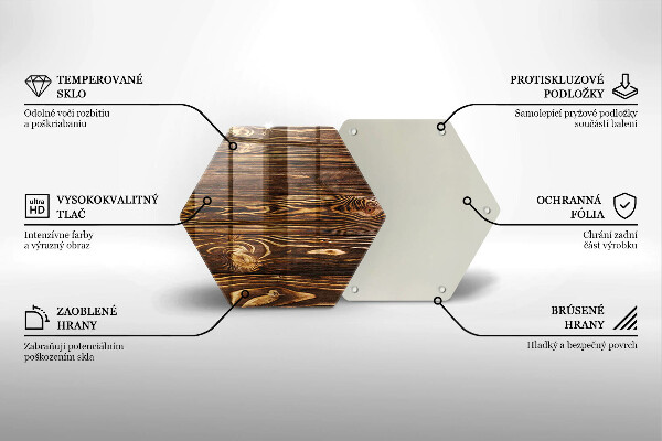 Glas Ceranfeldabdeckung Spritzschutz Holzstruktur