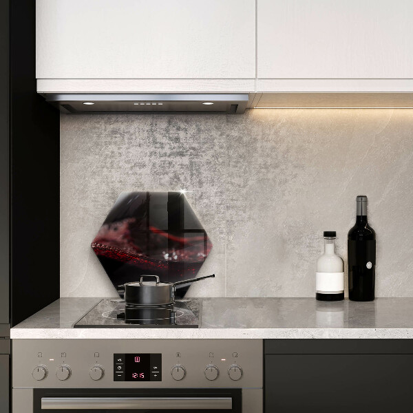 Glas Ceranfeldabdeckung Spritzschutz Rotwein im Glas