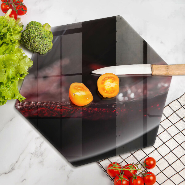 Glas Ceranfeldabdeckung Spritzschutz Rotwein im Glas