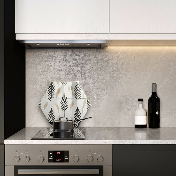 Glas Ceranfeldabdeckung Spritzschutz Boho-Pflanzen