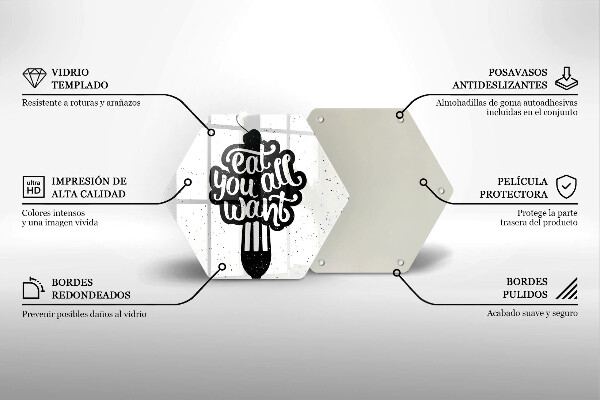 Glas Ceranfeldabdeckung Spritzschutz Eat all you want