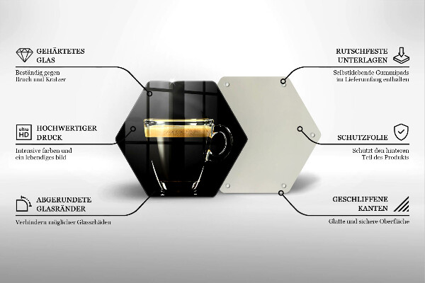 Glas Ceranfeldabdeckung Spritzschutz Ein Glas schwarzen Kaffee