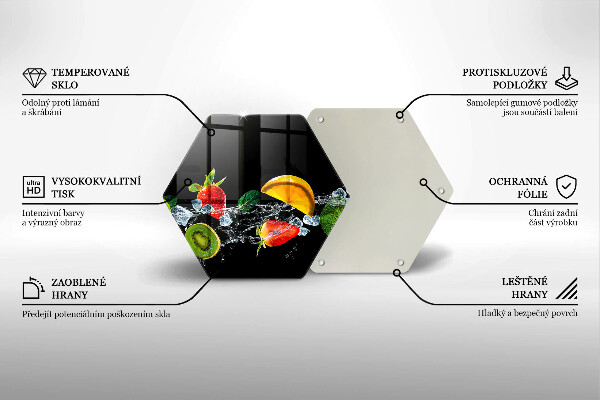 Glas Ceranfeldabdeckung Spritzschutz Früchte im Wasser