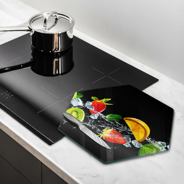 Glas Ceranfeldabdeckung Spritzschutz Früchte im Wasser