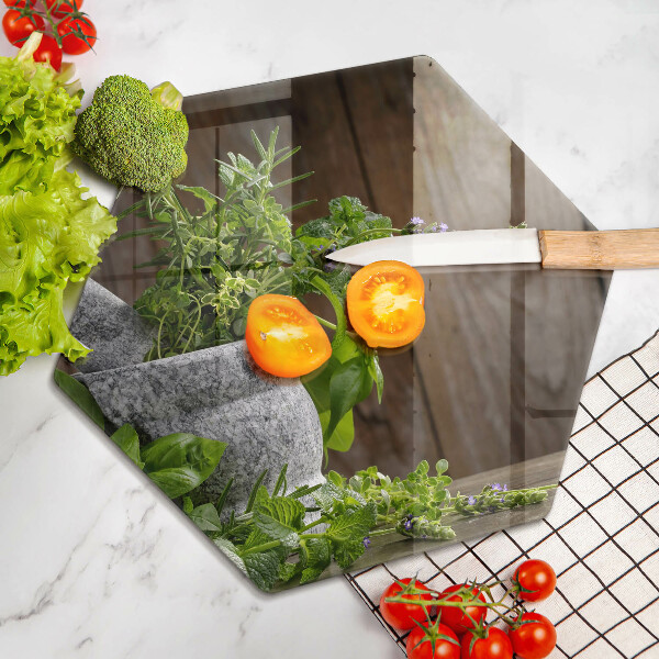 Glas Ceranfeldabdeckung Spritzschutz Grüne Kräuter