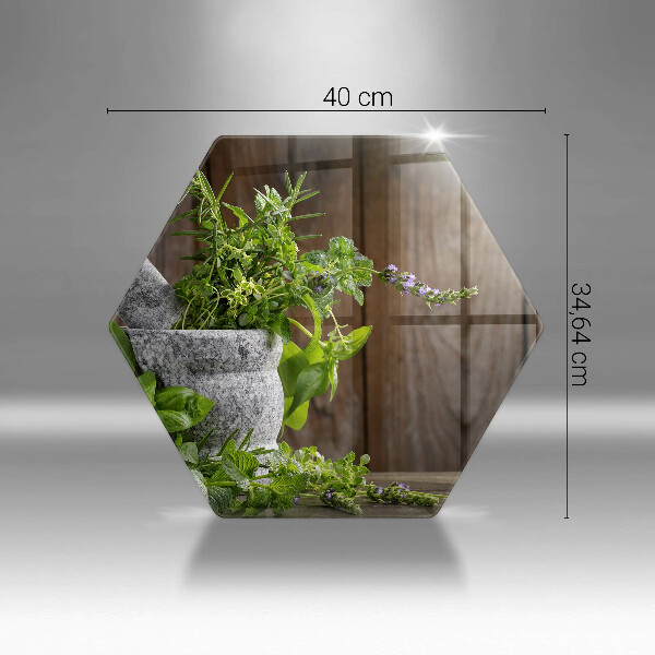 Glas Ceranfeldabdeckung Spritzschutz Grüne Kräuter