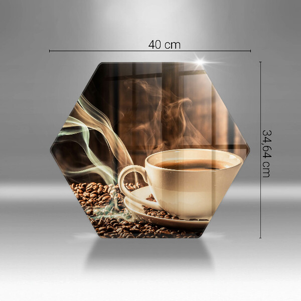 Glas Ceranfeldabdeckung Spritzschutz Tasse und Kaffeebohnen