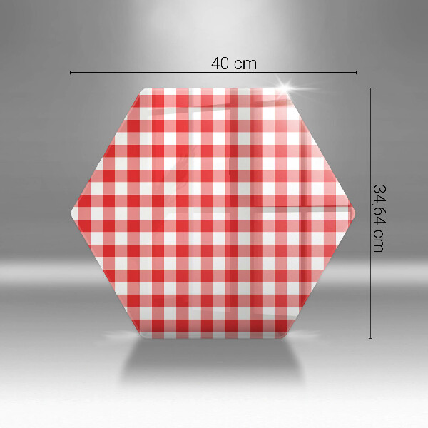 Glas Ceranfeldabdeckung Spritzschutz Rot-weißes Karomuster