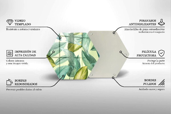 Glas Ceranfeldabdeckung Spritzschutz Grüne tropische Blätter