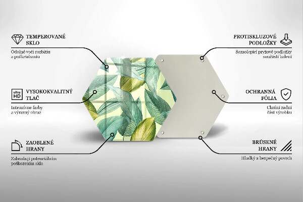 Glas Ceranfeldabdeckung Spritzschutz Grüne tropische Blätter