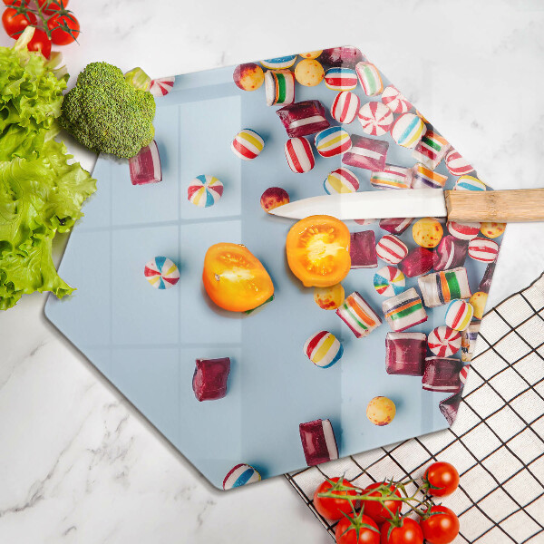 Glas Ceranfeldabdeckung Spritzschutz Bunte Bonbons