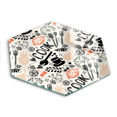 Glas Ceranfeldabdeckung Spritzschutz Cartoon-Küchenmotiv