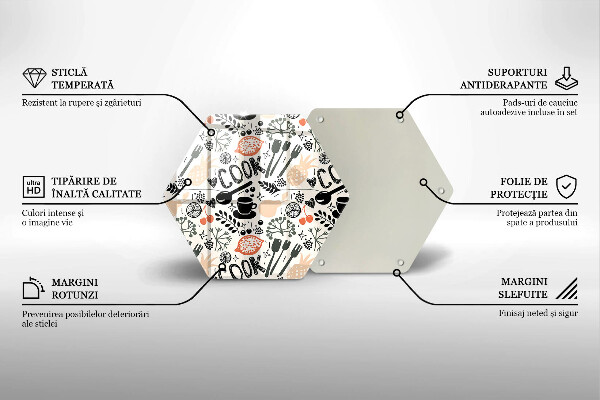 Glas Ceranfeldabdeckung Spritzschutz Cartoon-Küchenmotiv