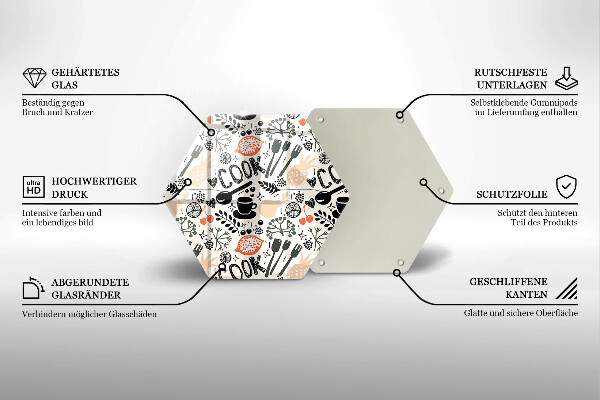 Glas Ceranfeldabdeckung Spritzschutz Cartoon-Küchenmotiv