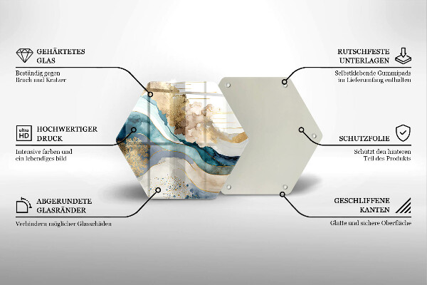 Glas Ceranfeldabdeckung Spritzschutz Bunter Marmor
