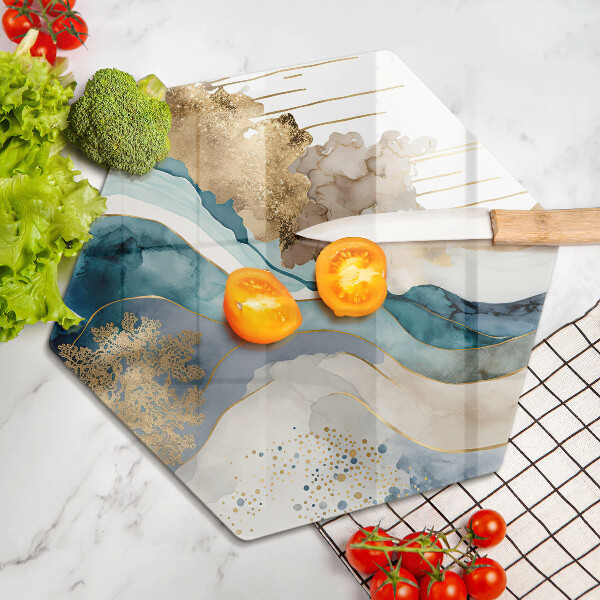 Glas Ceranfeldabdeckung Spritzschutz Bunter Marmor