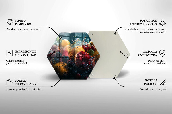 Glas Ceranfeldabdeckung Spritzschutz Früchte im Wasser