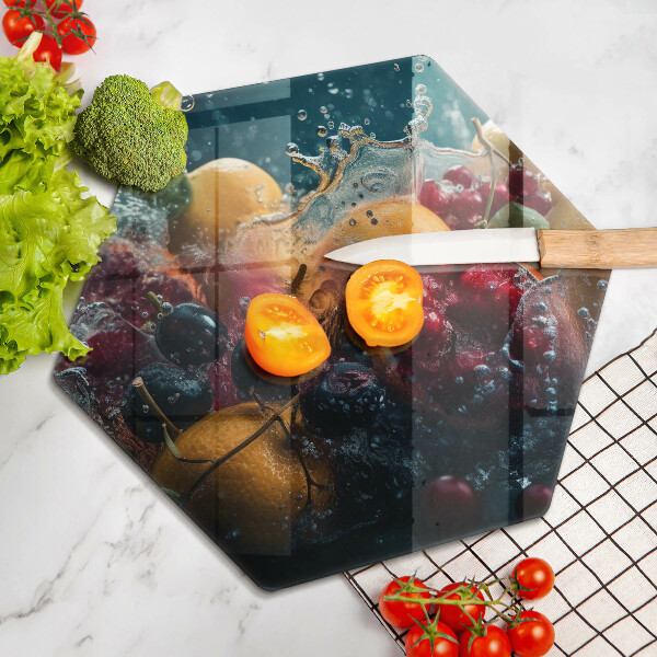 Glas Ceranfeldabdeckung Spritzschutz Früchte im Wasser