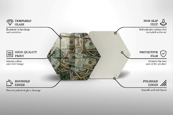 Glas Ceranfeldabdeckung Spritzschutz Gelddollar