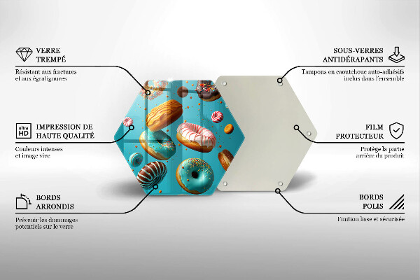 Glas Ceranfeldabdeckung Spritzschutz Bunte Donuts