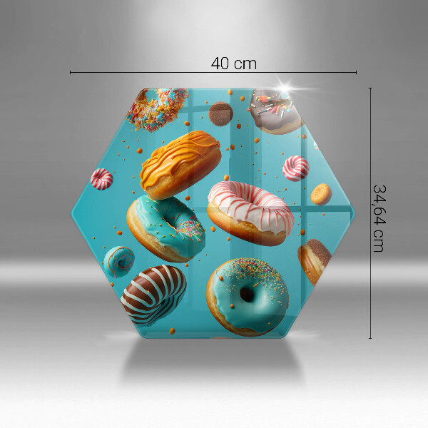 Glas Ceranfeldabdeckung Spritzschutz Bunte Donuts