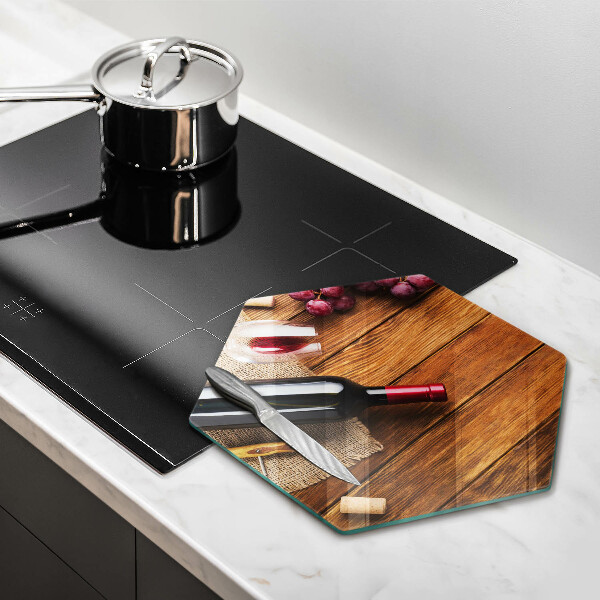 Glas Ceranfeldabdeckung Spritzschutz Eine Flasche Rotwein