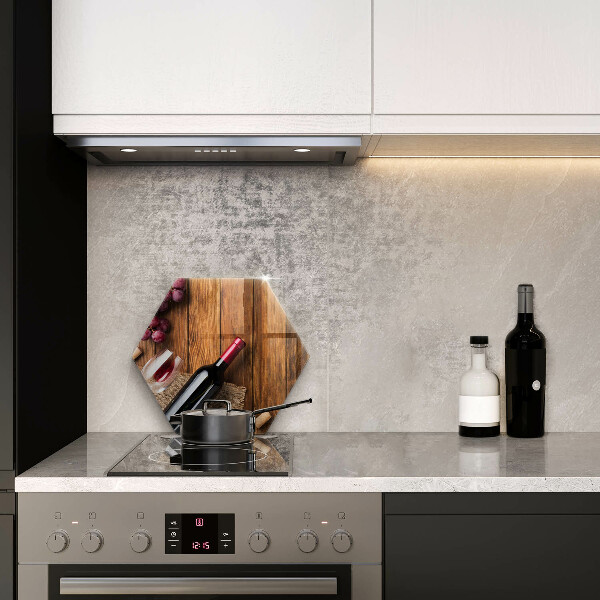 Glas Ceranfeldabdeckung Spritzschutz Eine Flasche Rotwein