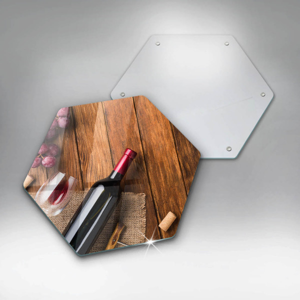 Glas Ceranfeldabdeckung Spritzschutz Eine Flasche Rotwein