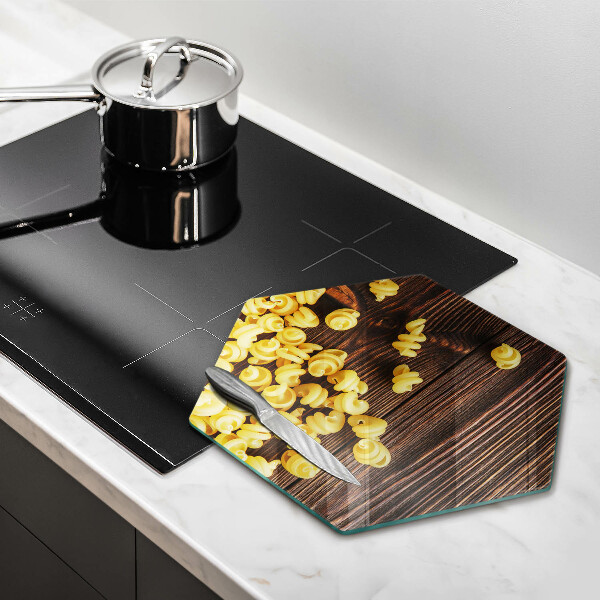 Glas Ceranfeldabdeckung Spritzschutz Nudeln auf dem Tisch