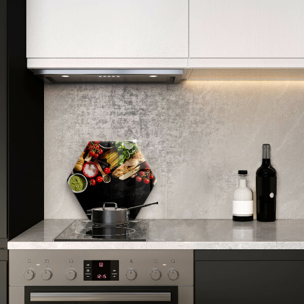 Glas Ceranfeldabdeckung Spritzschutz Italienische Zutaten und Gewürze