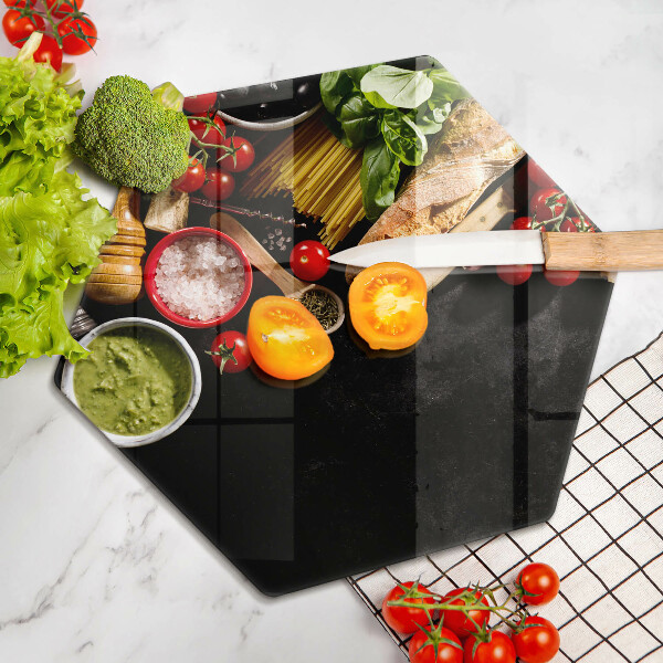 Glas Ceranfeldabdeckung Spritzschutz Italienische Zutaten und Gewürze