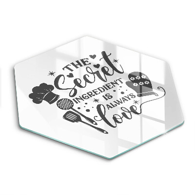 Glas Ceranfeldabdeckung Spritzschutz Inschrift Satz