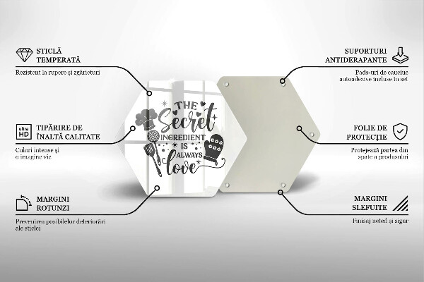 Glas Ceranfeldabdeckung Spritzschutz Inschrift Satz