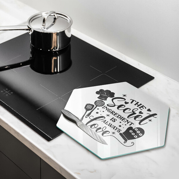 Glas Ceranfeldabdeckung Spritzschutz Inschrift Satz