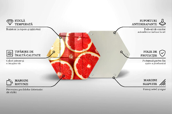 Glas Ceranfeldabdeckung Spritzschutz Grapefruitscheiben