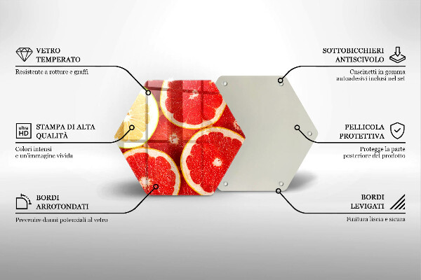 Glas Ceranfeldabdeckung Spritzschutz Grapefruitscheiben