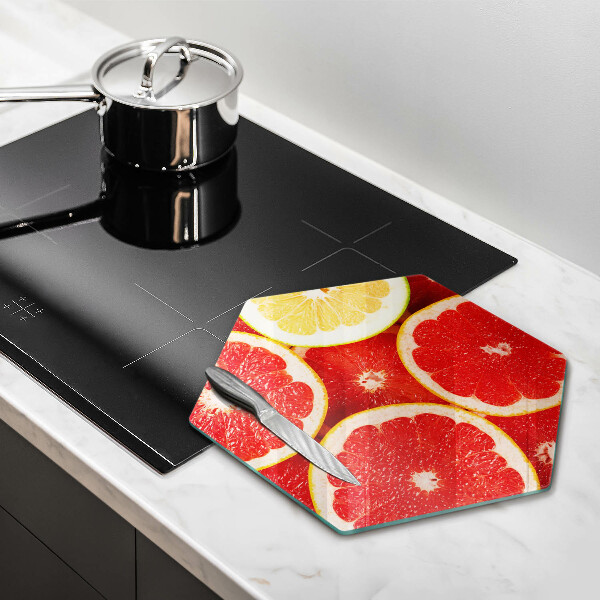 Glas Ceranfeldabdeckung Spritzschutz Grapefruitscheiben